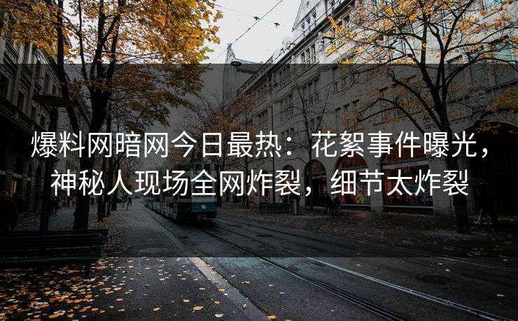 爆料网暗网今日最热：花絮事件曝光，神秘人现场全网炸裂，细节太炸裂