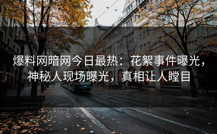 爆料网暗网今日最热：花絮事件曝光，神秘人现场曝光，真相让人瞠目