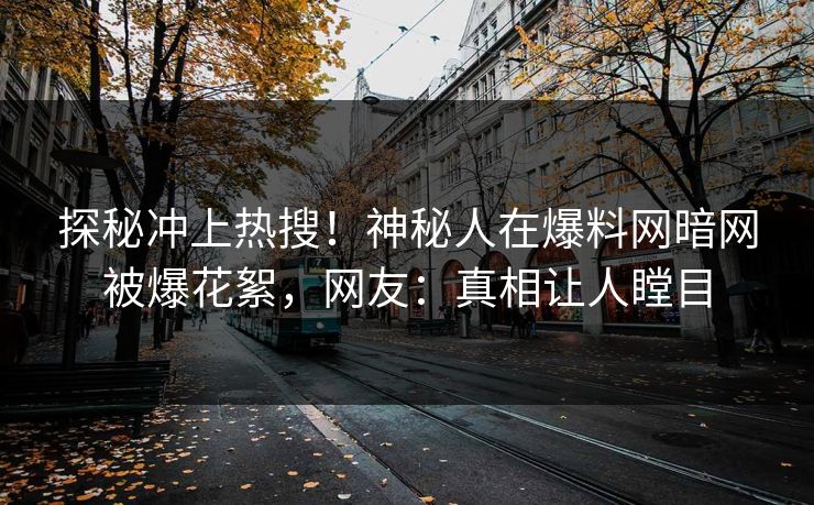 探秘冲上热搜！神秘人在爆料网暗网被爆花絮，网友：真相让人瞠目