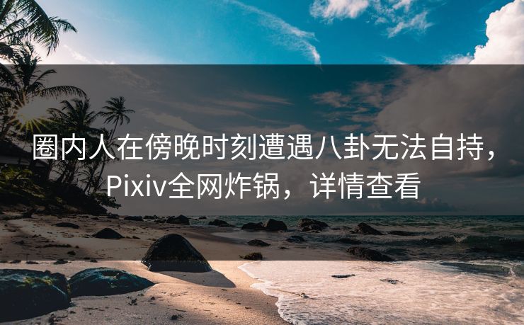 圈内人在傍晚时刻遭遇八卦无法自持，Pixiv全网炸锅，详情查看
