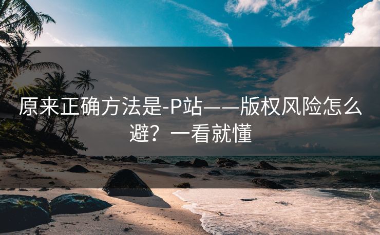 原来正确方法是-P站——版权风险怎么避？一看就懂