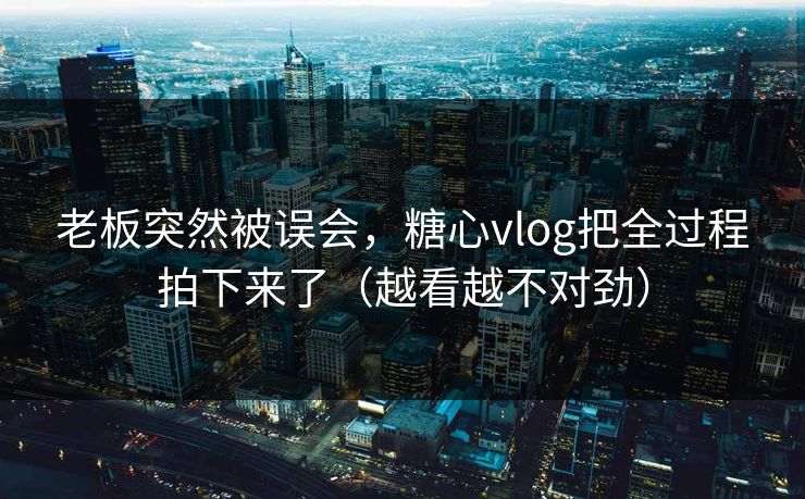 老板突然被误会，糖心vlog把全过程拍下来了（越看越不对劲）